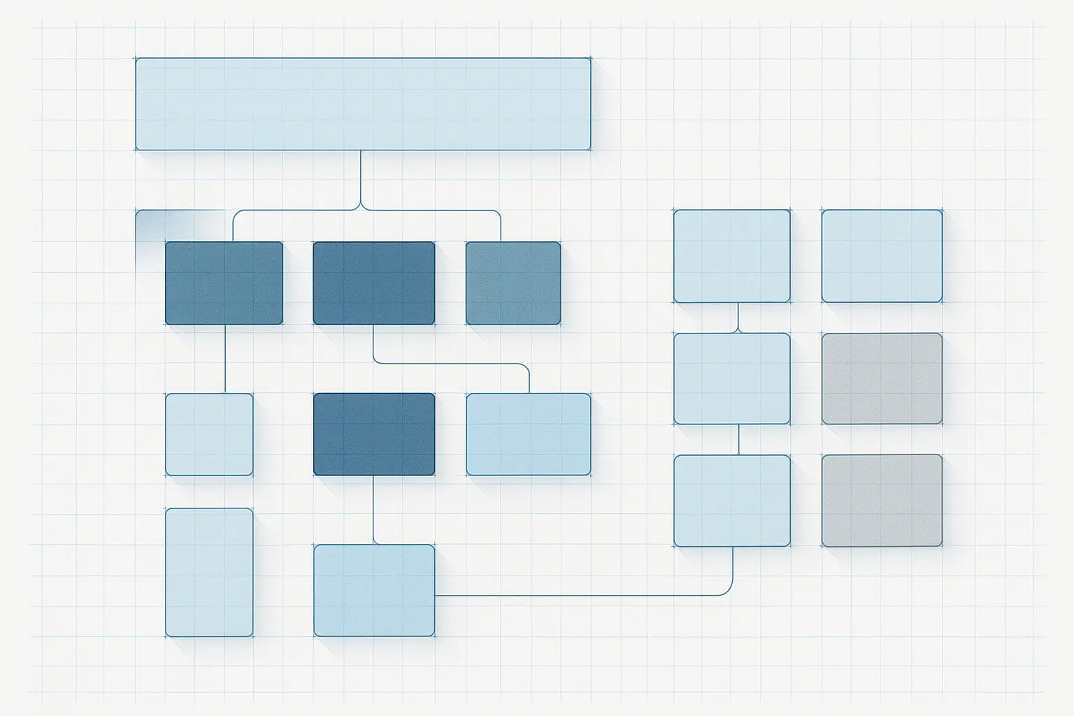 A before-and-after graphic. 'Before' shows a messy site structure with overlapping content. 'After' shows a clean, consolidated structure with clear topical authority.