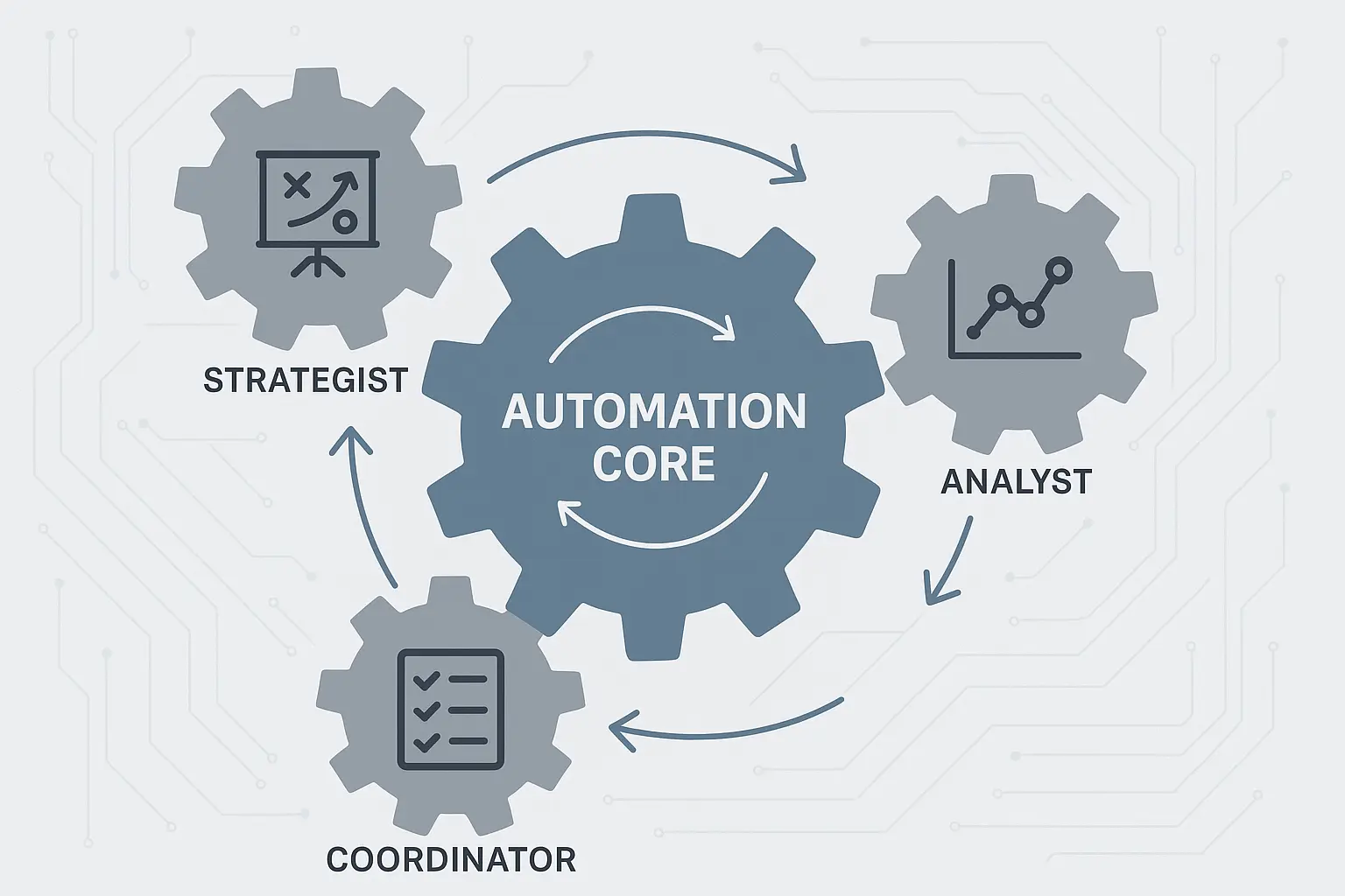 A flowchart comparing the Traditional SEO Team (a rigid pyramid with Manager, Specialist, Junior) to the Modern SEO Team (a dynamic, circular flow with an AI/Automation Core surrounded by Strategist, Analyst, and Coordinator roles). The modern SEO team is built around an automation core, transforming rigid hierarchies into a fluid, collaborative structure.
