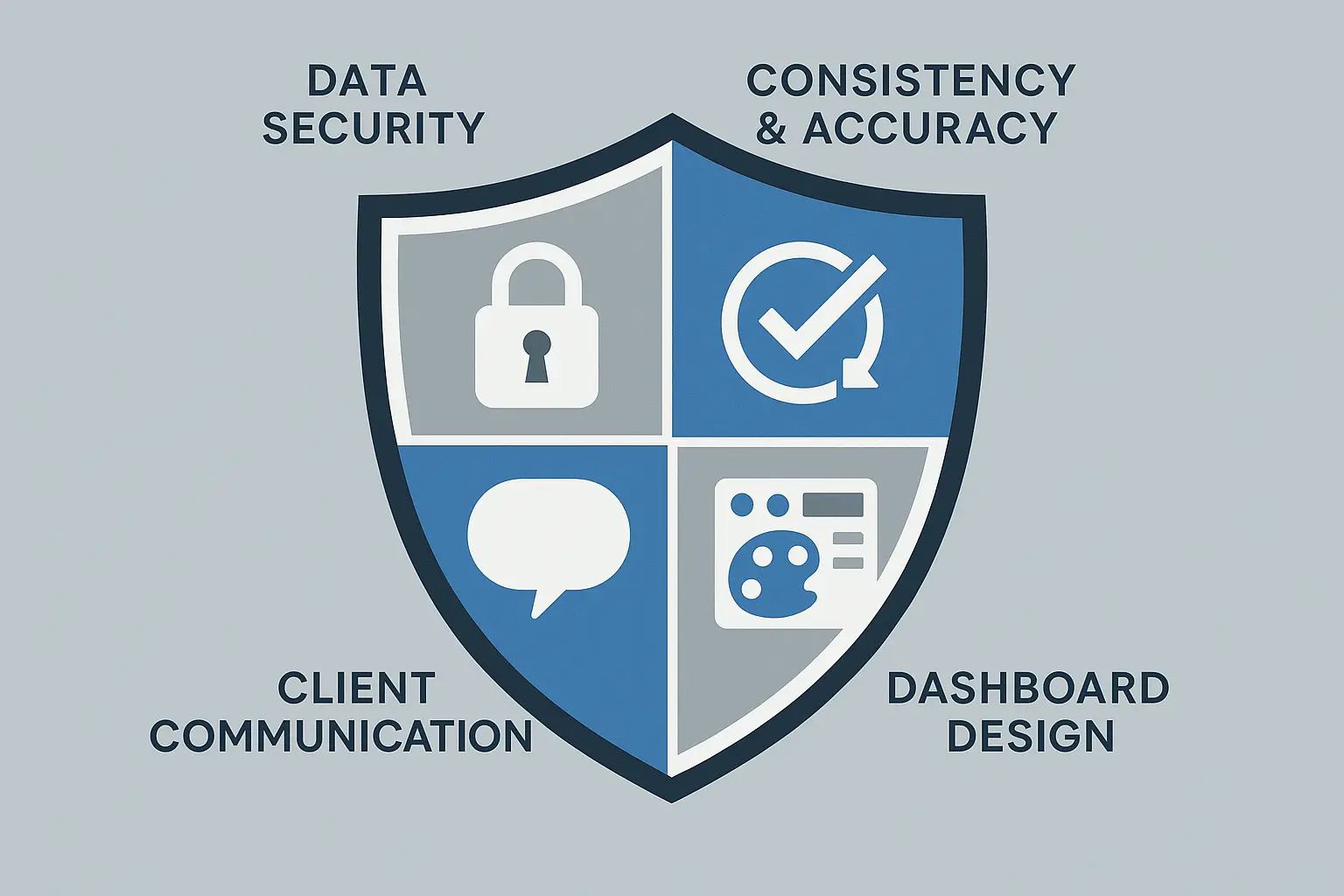 A simple graphic illustrating the three key steps: Connect API, Build Widgets, and Brand the Dashboard.